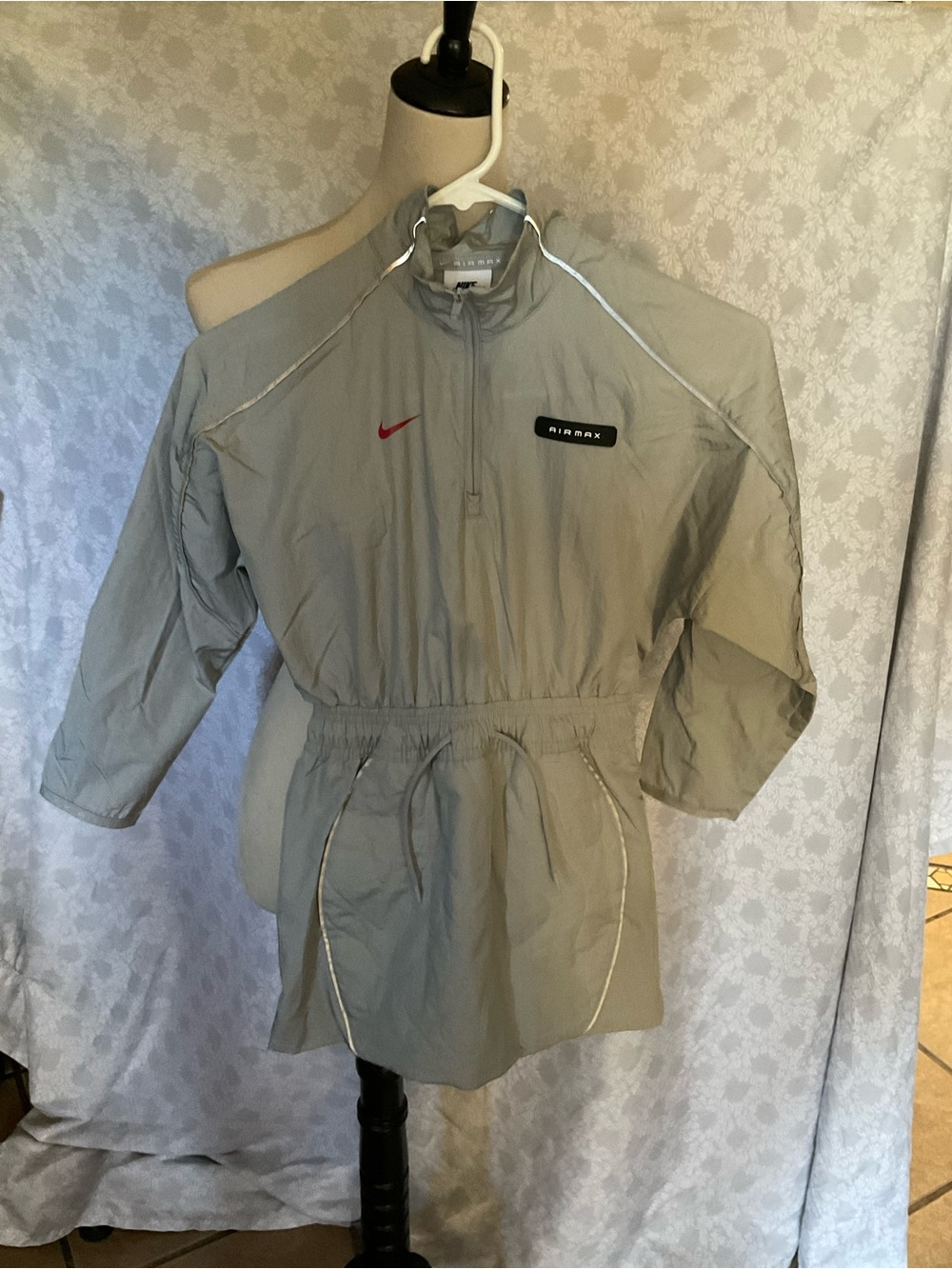 Nike Girls Light Gray Airmax Quarter Zip Dress